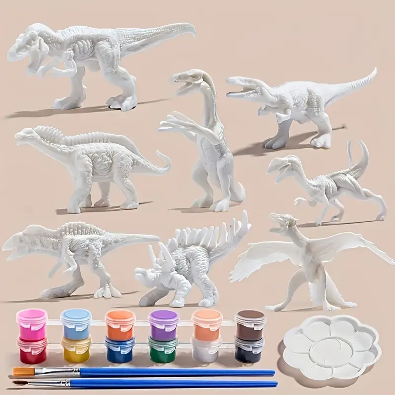 6pcs/8pcs, DIY Coloring Dinosa - Puzzle Blank White บทวิจารณ์และราคา