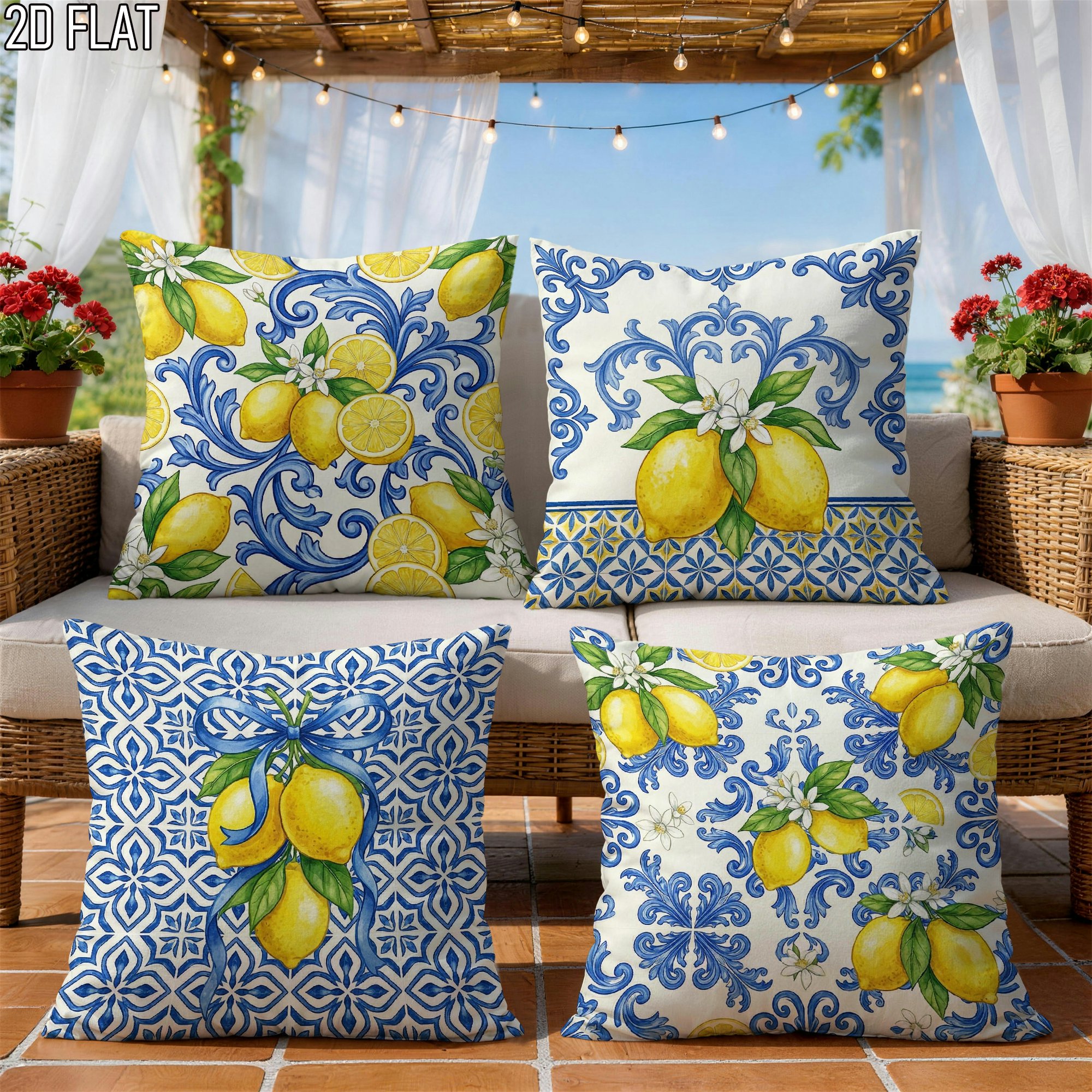 4Pcs Italian Summer Style Thro - Ceramic Tile Blank บทวิจารณ์และราคา