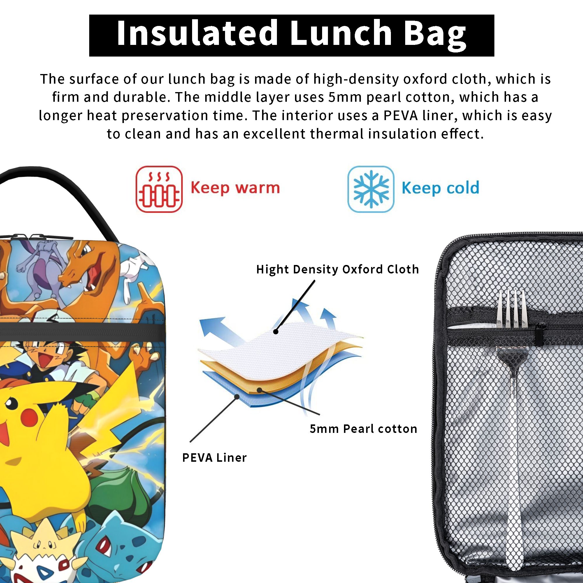 Cute Cartoon Manga Poke-Mon In - Tote Bag Sublimation บทวิจารณ์และราคา