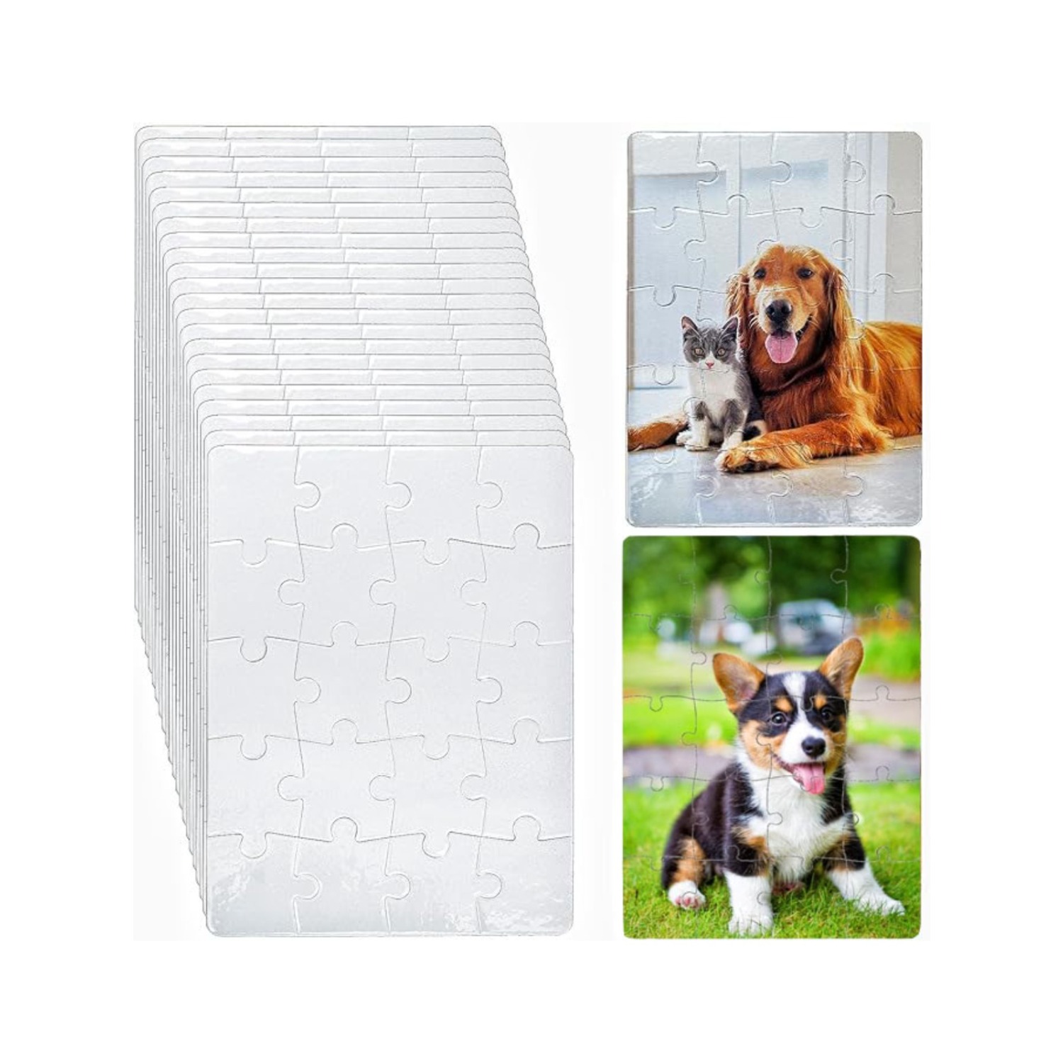 6pcs Blank Sublimation Puzzles - Puzzle Blank White บทวิจารณ์และราคา