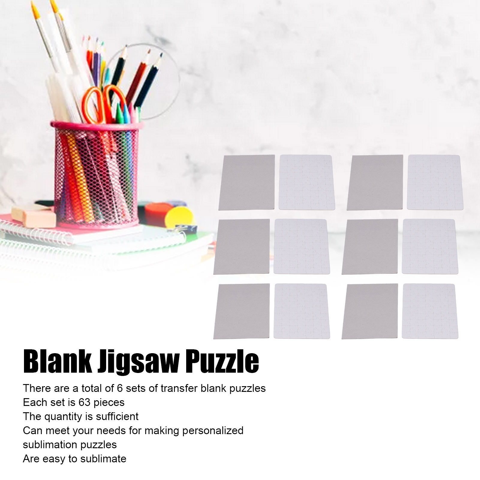 6 Set Blank Puzzles 13x18cm Wh - Puzzle Blank White บทวิจารณ์และราคา
