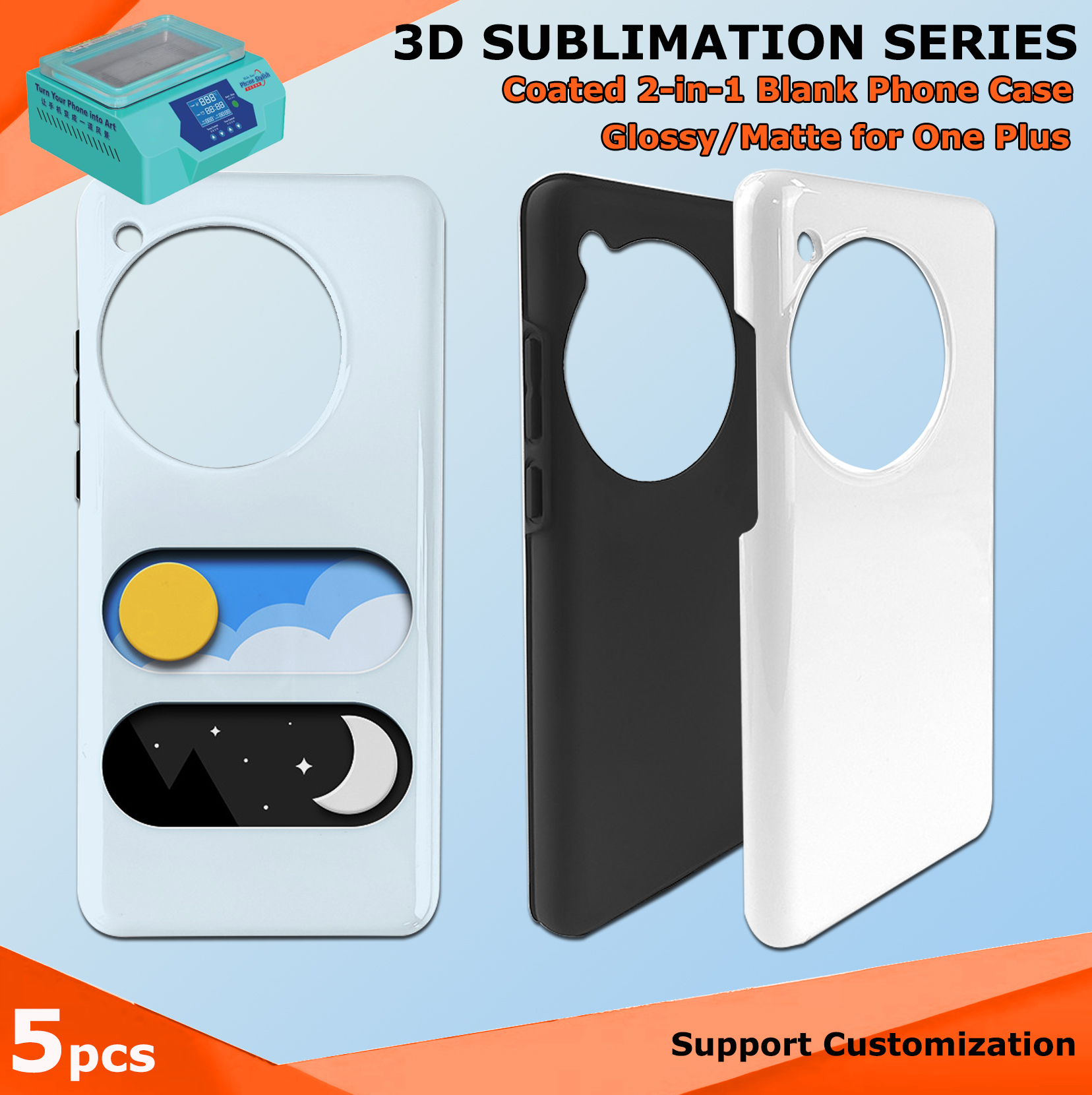 Fonlyu 5pcs Coated 2 in 1 Blan - Phone Case Blank Print บทวิจารณ์และราคา