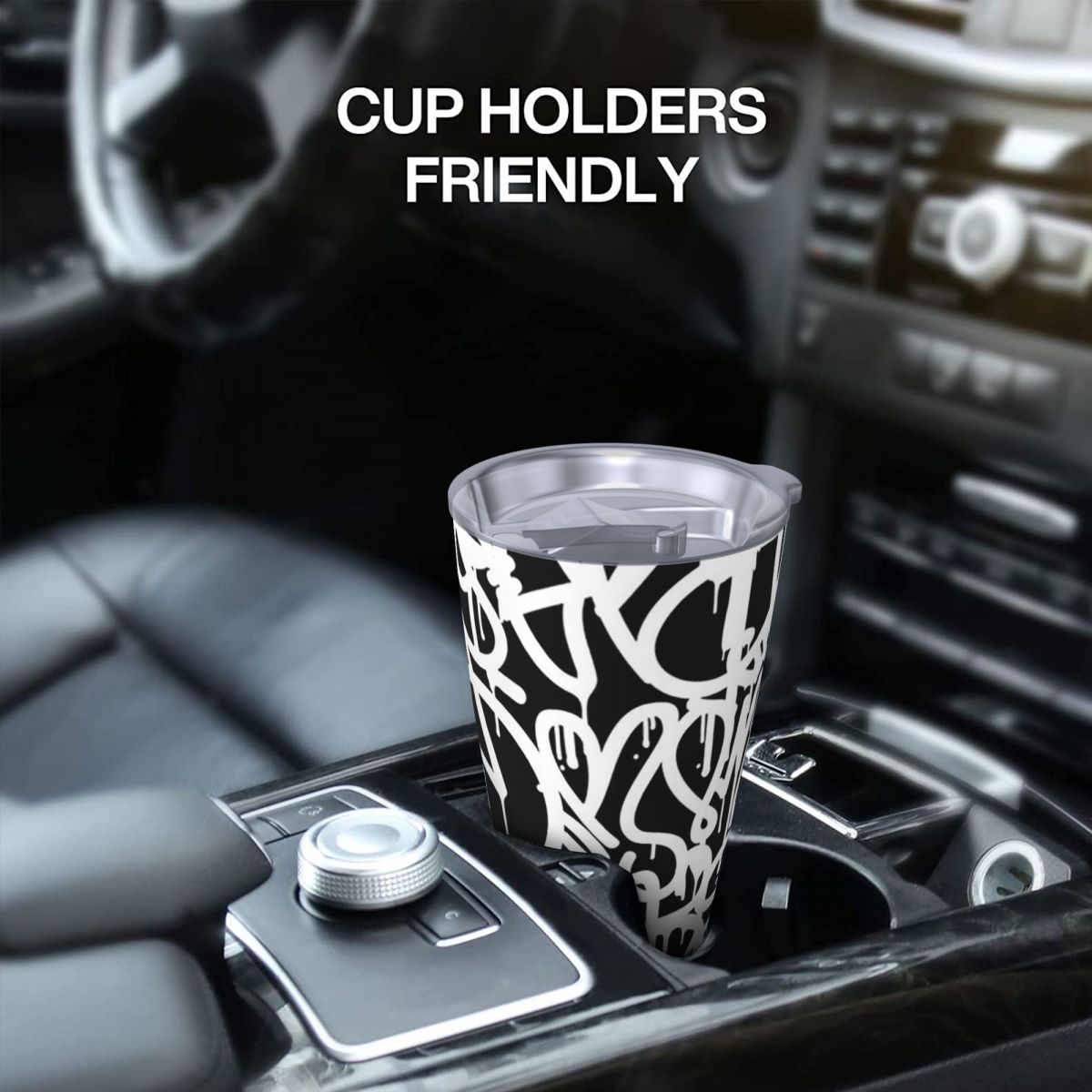 Black And White Graffiti Stain - Tumbler 20Oz White บทวิจารณ์และราคา