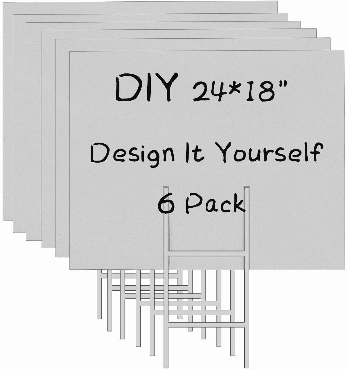 6 Pack 24x18 White Blank Lawn  - Yard Sign Blank บทวิจารณ์และราคา