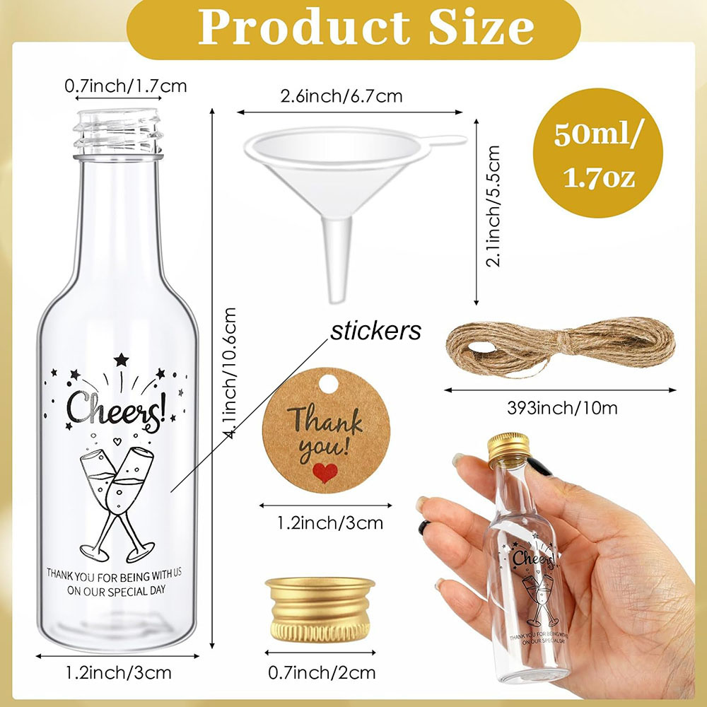 50Pack Mini Liquor Bottles,1.7 - Water Bottle Blank บทวิจารณ์และราคา
