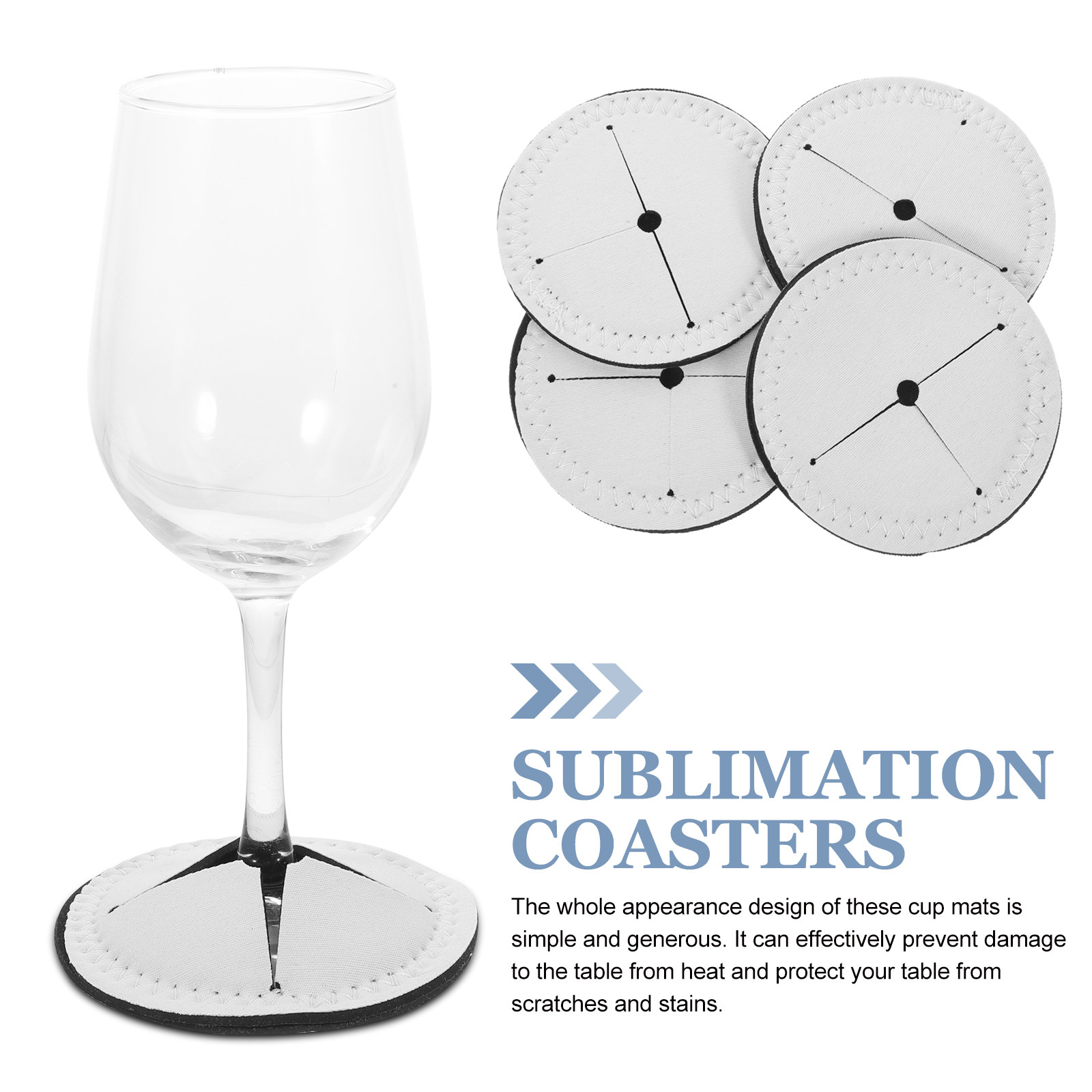 4Pcs Heat Transfer Wine Cup Co - Coaster Sublimation Blank บทวิจารณ์และราคา