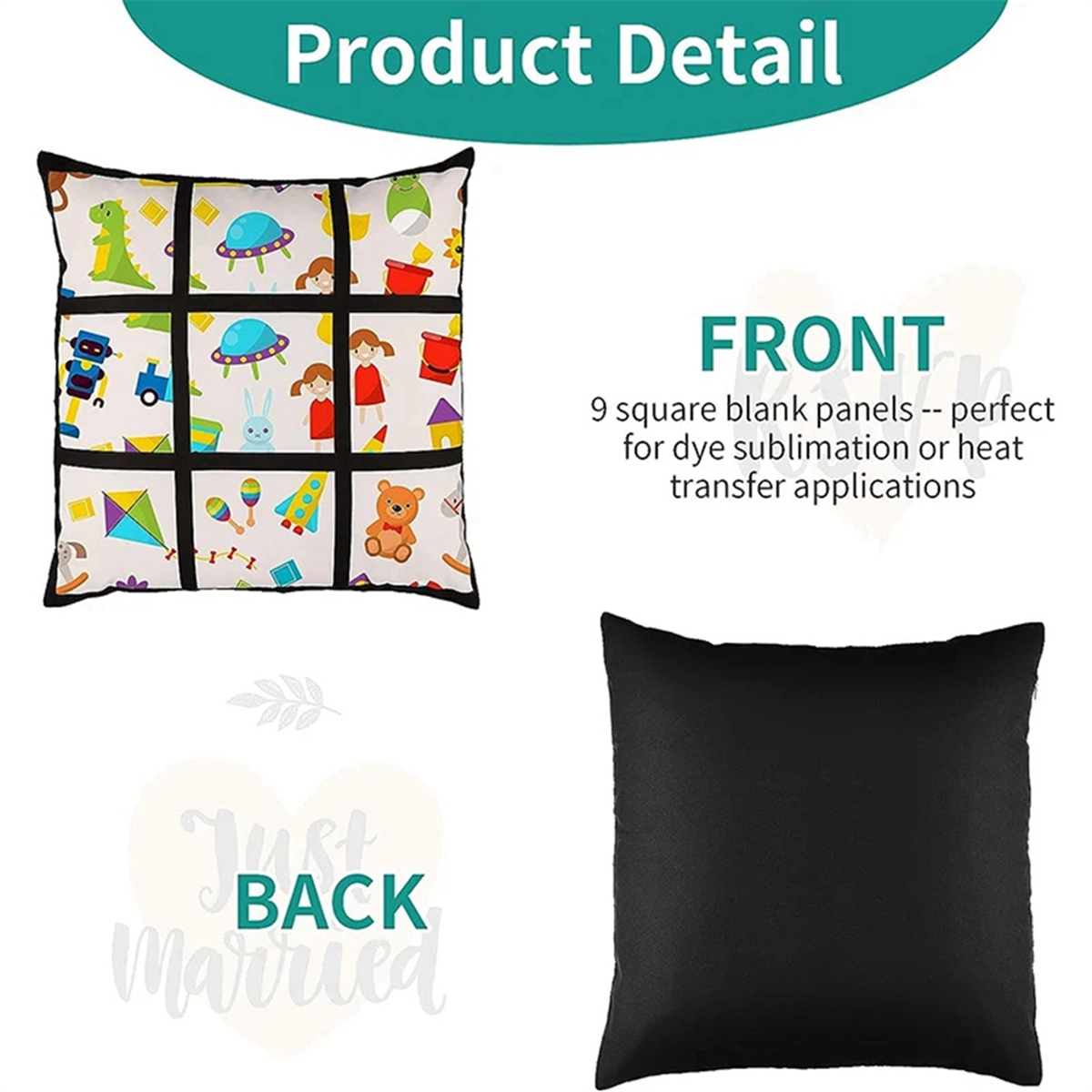 A45I 6Pcs Sublimation Blank Pa - Pillow Cover Sublimation บทวิจารณ์และราคา