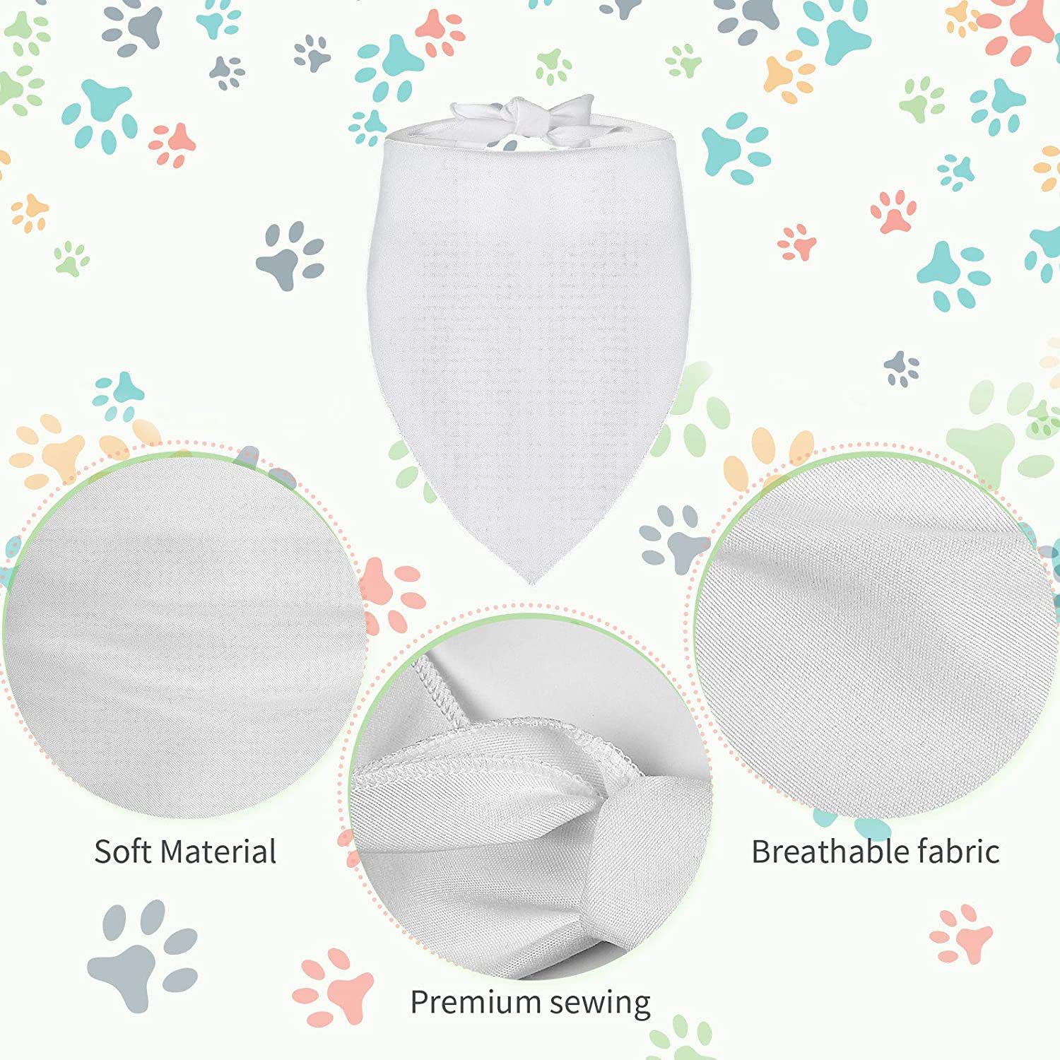 100 Pieces Sublimation Blank D - Bandana Blank White บทวิจารณ์และราคา