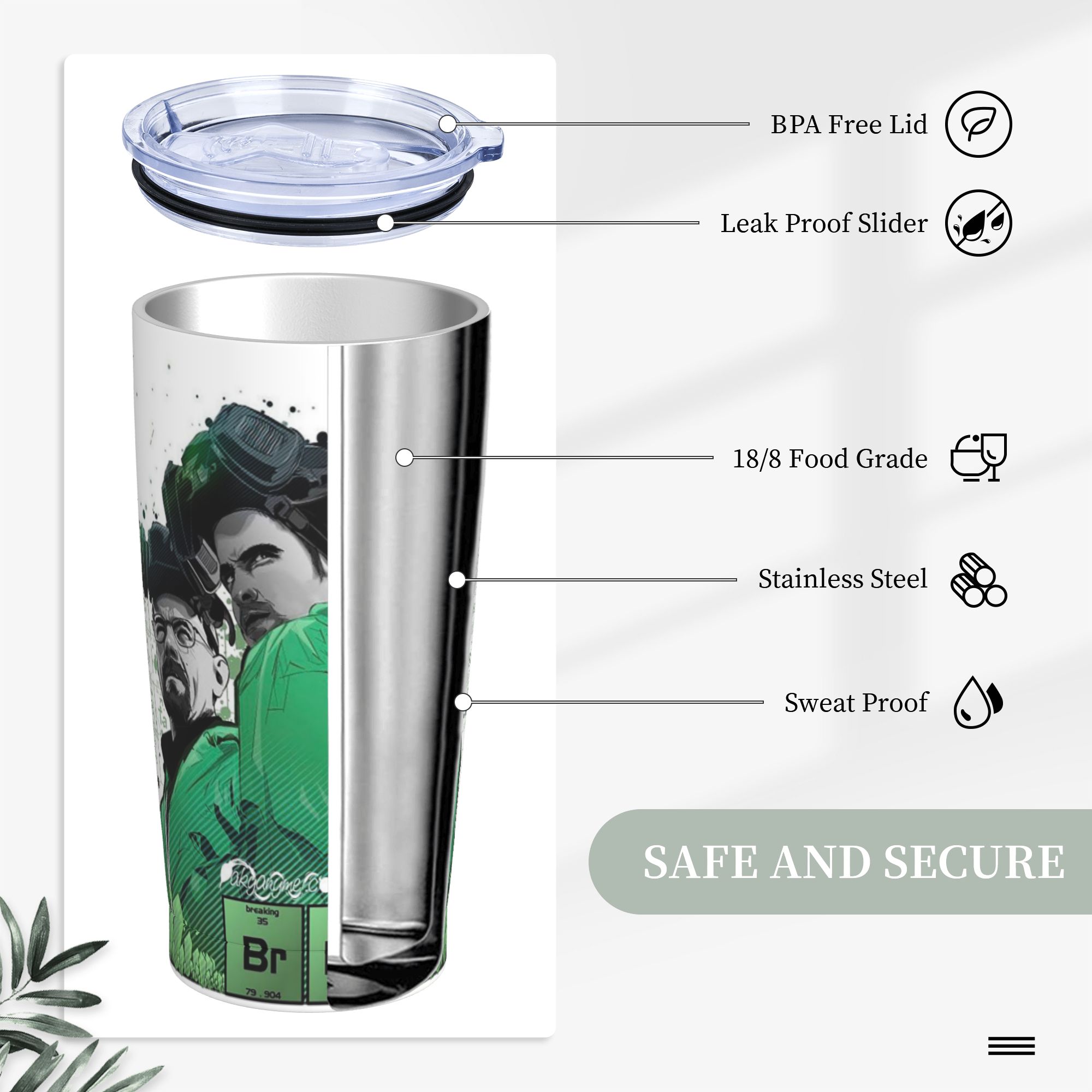 Breaking Bad Walter White Tumb - Tumbler 20Oz White บทวิจารณ์และราคา