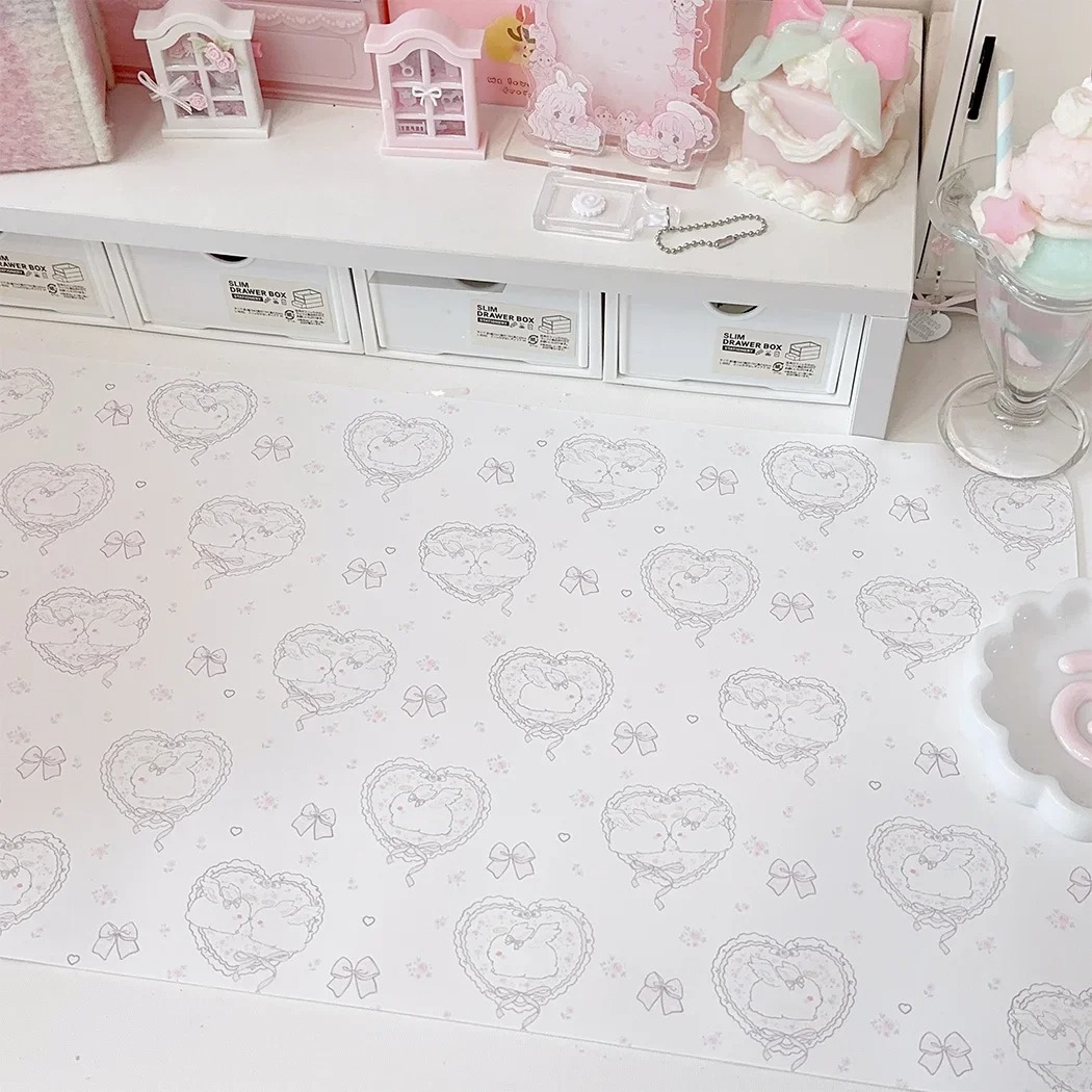 Kawaii Pink Rabbit Leather Des - Mouse Pad Blank Sublimation บทวิจารณ์และราคา