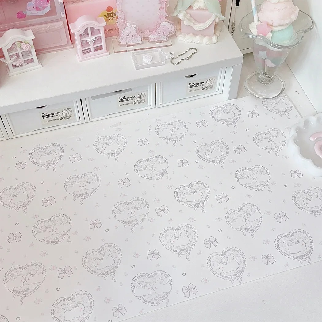 Kawaii Pink Rabbit Leather Des - Mouse Pad Blank Sublimation บทวิจารณ์และราคา