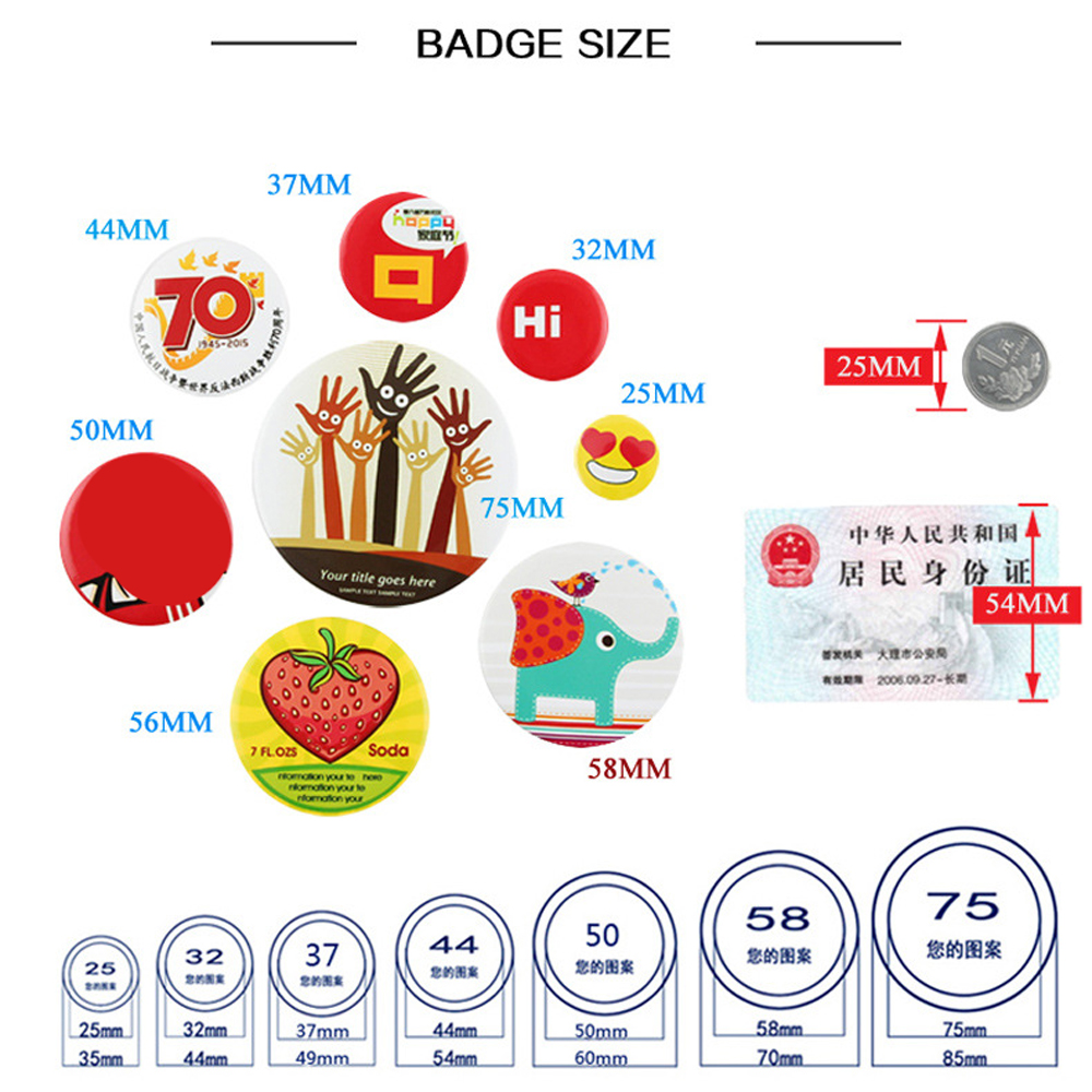 100Pcs/set Plastic Blank Badge - Button Badge Blank บทวิจารณ์และราคา