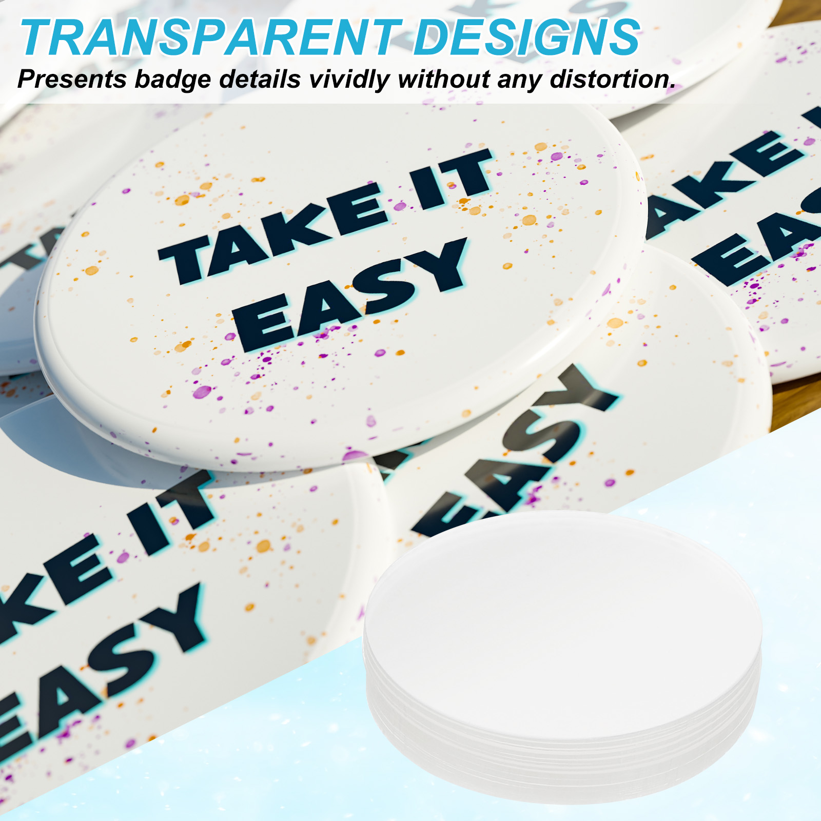 44/48/54/61/65/70mm Badge Film - Button Badge Blank บทวิจารณ์และราคา