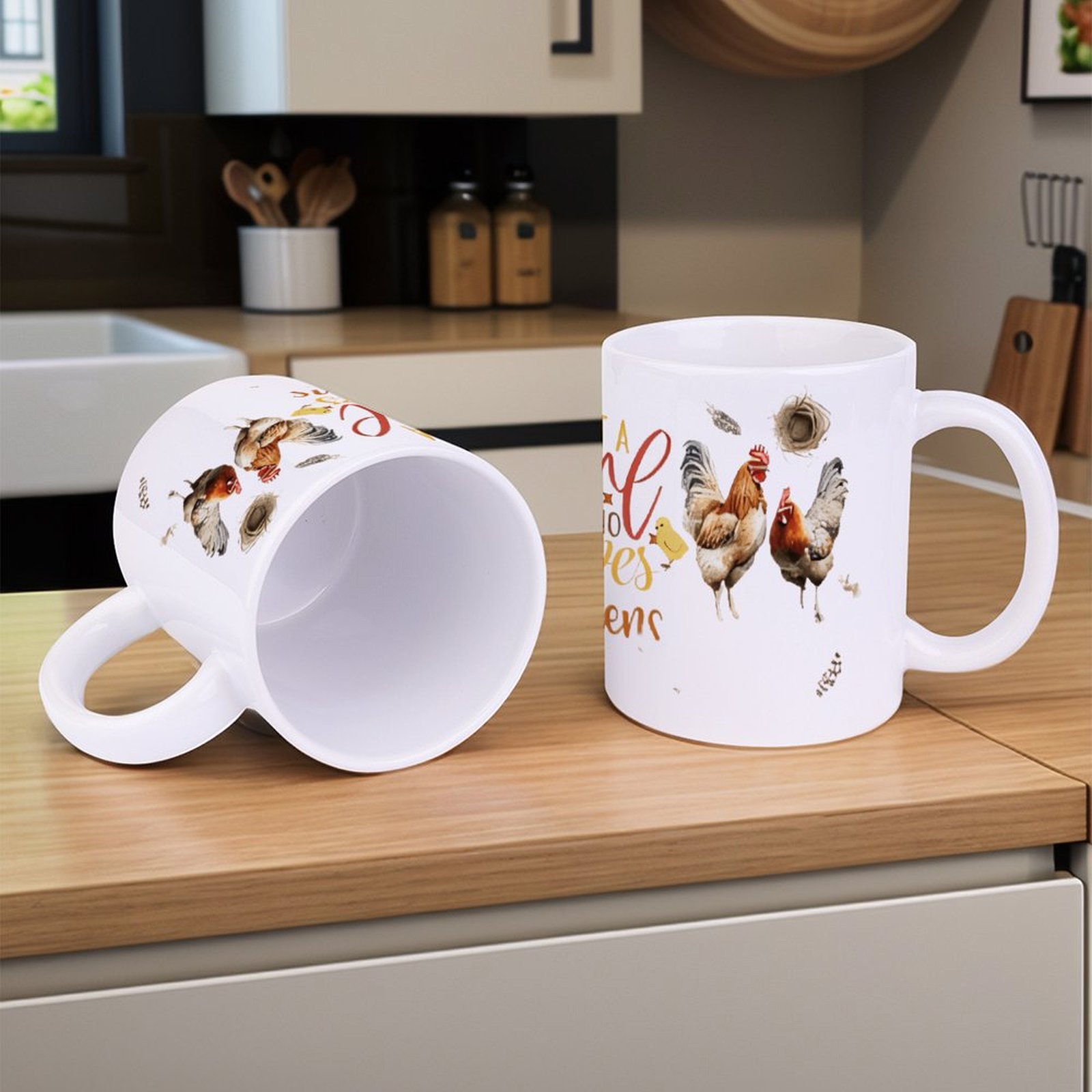 Just A Girl Who Loves Chickens - Sublimation Mug White บทวิจารณ์และราคา